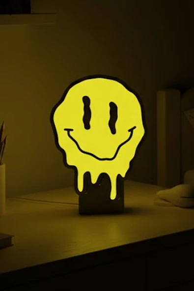 Gülümseyen Emoji Erime Tasarımlı Dekoratif Aydınlatma ürün görseli 1