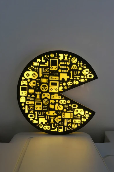 Pac-Man Tasarımlı Gece Lambası Dekoratif Aydınlatma ürün görseli 1