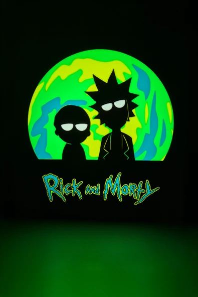 Rick And Morty Tasarımlı Gece Lambası Dekoratif Aydınlatma ürün görseli 1