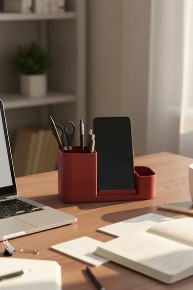 Modern Masa Düzenleyici Telefon Tutucu ve Kalemlik ürün görseli 1