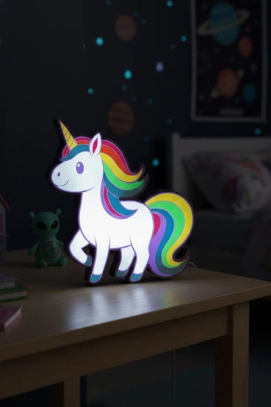 Unicorn Tasarımlı Dekoratif Aydınlatma Gece Lambası ürün görseli 1