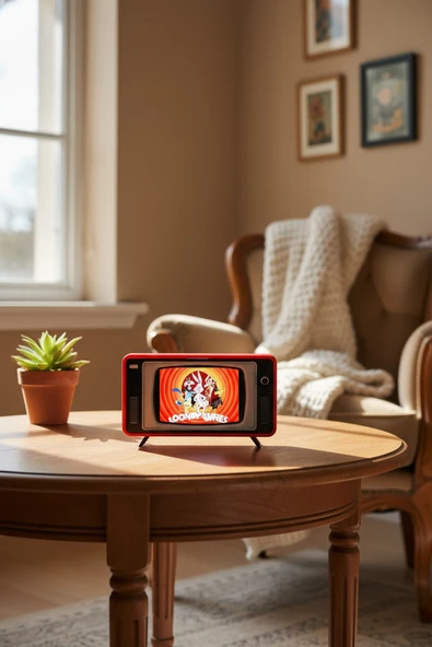 Nostaljik Retro TV Akıllı Telefon Standı - Şarj Destekli ürün görseli 1