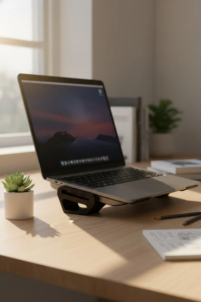 Ergonomik Dizüstü Bilgisayar Standı Siyah ürün görseli 1