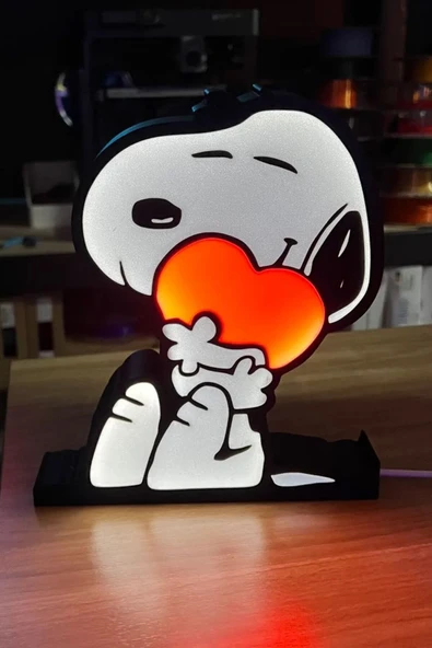 Snoopy Kalp Tasarımlı Gece Lambası ürün görseli 1