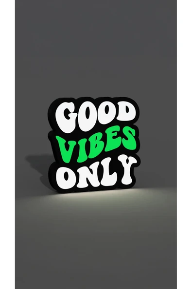 Good Vibes Only Dekoratif Aydınlatma LED Gece Lambası ürün görseli 1