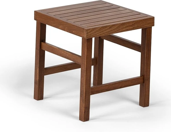 Mebel Stil Atina Sabit Sehpa 40X40 - Dış Mekan Kare Ahşap Bahçe, Balkon Sehpası ürün görseli 1