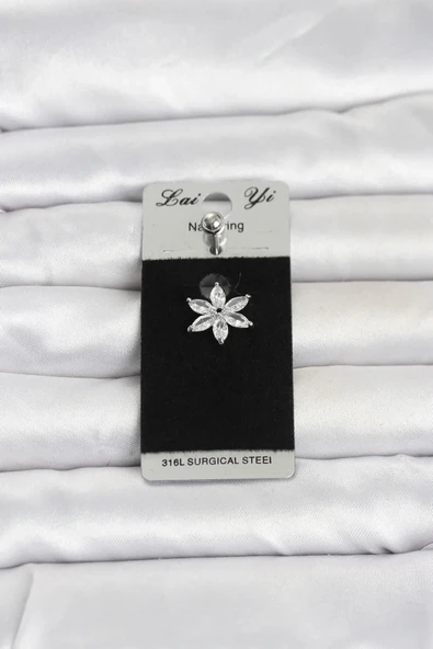 316L Cerrahi Çelik Lotus Model Göbek Piercing ürün görseli 1