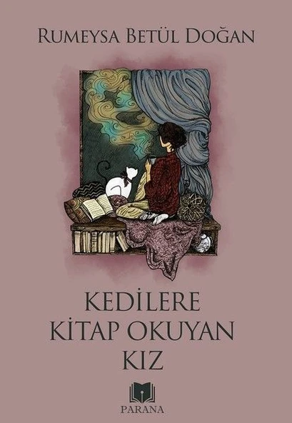 Kedilere Kitap Okuyan Kız ürün görseli 1