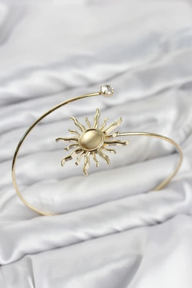 Pazu Bileklik Gold Renk Pirinç Güneş Model ürün görseli 1