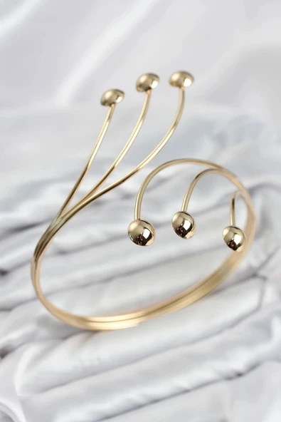 Pazu Bileklik Gold Renk Pirinç Puntalı ürün görseli 1