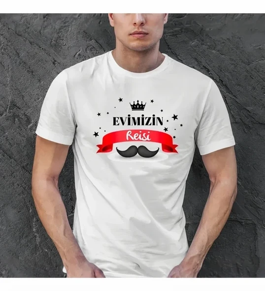Babalar Günü Hediye Baba Temalı Baskılı Oversize Bisiklet Yaka T-shirt - Beyaz ürün görseli 1