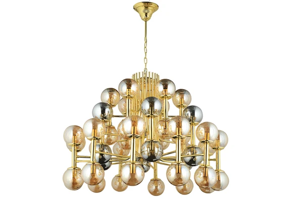 LampaLuce Grande Modern Tasarım Yüksek Tavan Sarkıt Avizesi Altın 48'li 120x180cm ürün görseli 1