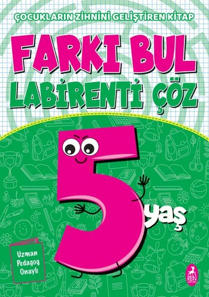 Farkı Bul Labirenti Çöz 5 Yaş - Çocukların Zihnini Geliştiren Kitap ürün görseli 1