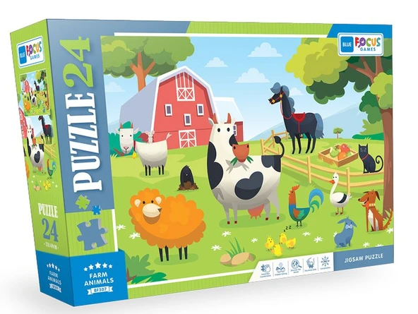 Blue Focus Farm Anımals (Çiftlik Hayvanları) - 24 Parça ürün görseli 1