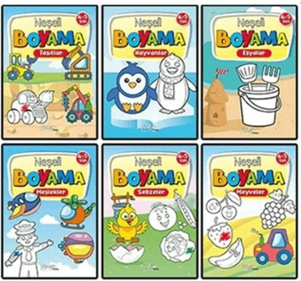 Neşeli Boyama 6 Kitap Set 4-5 Yaş ürün görseli 1
