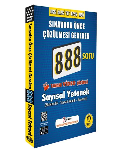 Tasarı DGS ALES Video Çözümlü 888 Sayısal Soru Bankası ürün görseli 1