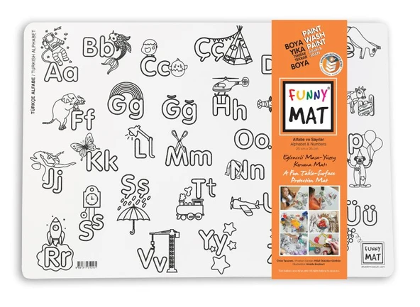 Funny Mat Alfaba & Sayılar 25X35Cm 2'Li Paket Beyaz Seri ürün görseli 1