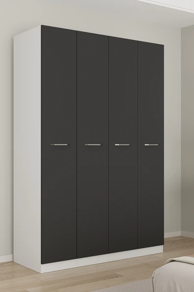 AEKA AE-3190 Burç 4 Kapaklı Çok Bölmeli Askılı Raflı ve Çekmeceli 210x140x53cm Gardırop ürün görseli 1