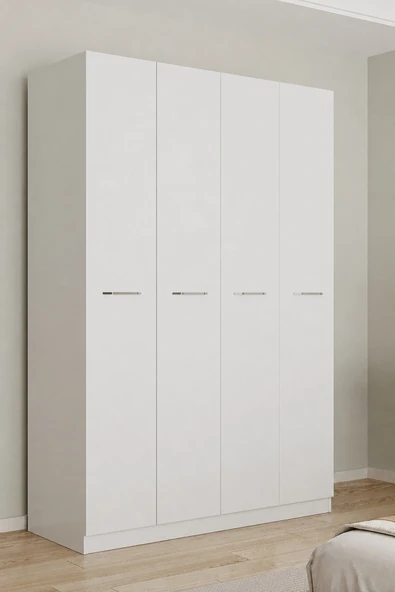 AEKA AE-3190 Burç 4 Kapaklı Çok Bölmeli Askılı Raflı ve Çekmeceli 210x140x53cm Gardırop ürün görseli 1