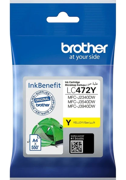 Brother LC472Y Yellow Sarı 550 Sayfa Kartuş MFC-J2340-J3540-J3940 ürün görseli 1
