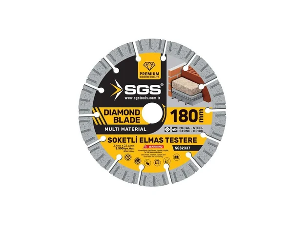 180MM SOKETLİ ELMAS TESTERE MULTİ MATERİAL SGS2337 ürün görseli 1