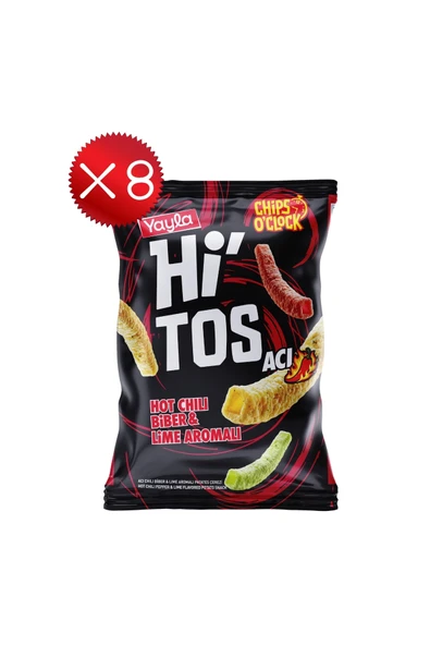 Yayla Hi'tos Hot Chili Biber ve Lime Aromalı Patates Çerezi 100 g x8 ürün görseli 1