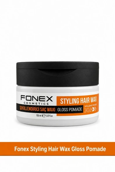 Fonex Styling Hair Wax Gloss Pomade Meyveli Koku Turuncu 150 Ml ürün görseli 1