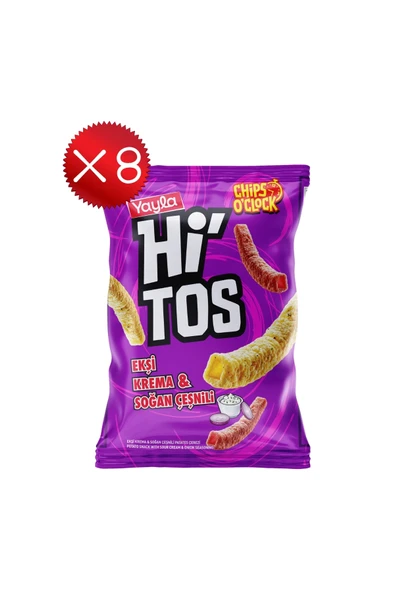 Yayla Hi'tos Ekşi Krema ve Soğan Çeşnili Patates Çerezi 100 g x8 ürün görseli 1