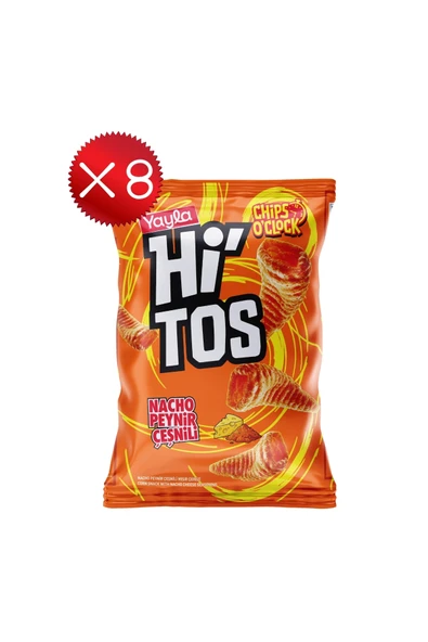 Yayla Hi'tos Nacho Peynir Çeşnili Mısır Çerezi 100 g x8 ürün görseli 1