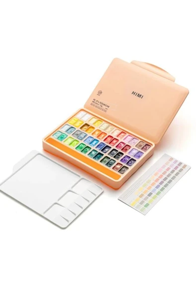 HIMI Twin Cup Gouache Set 48 Renk x 12 gr Guaj Boya (Peach Fuzz Case) ürün görseli 1