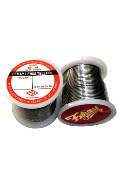 1 mm / 200 gram Feray Lehim Teli 60 Kalay 40 Kurşun 60/40 - 5 Kanal Pastalı Flux lı Lehim ürün görseli 1