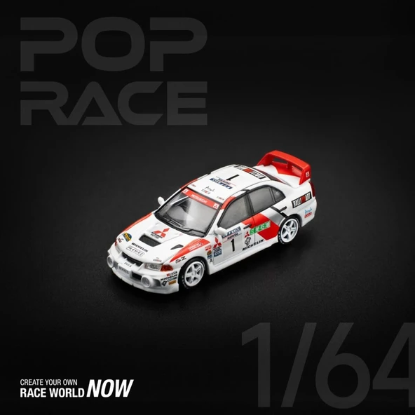 Pop Race PR640165 1/64 Mitsubishi Lancer Evolution IV 1997 Catalunya Rally Winner ürün görseli 1