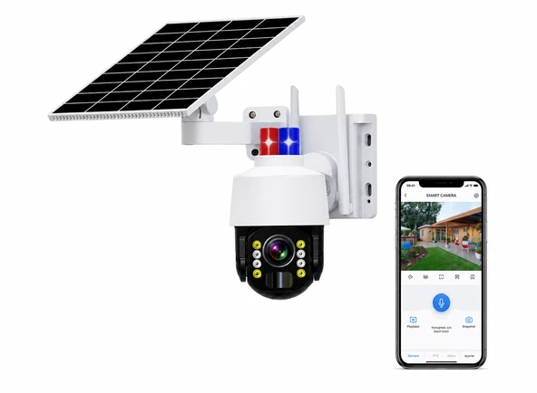4G SIM Kartlı Güneş Enerjili 5MP PTZ Güvenlik Kamerası  Renkli Gece Görüşü Hareket Takibi Çift Yönlü Ses I6 Su Geçirmez ürün görseli 1