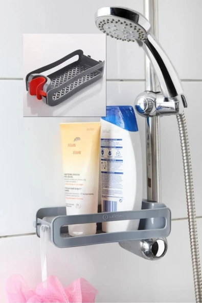 Banyo Düzenleyici Şampuanlık Sabunluk  Vakumlu Evye Düzenleyici Organizer Banyo Rafı ürün görseli 1