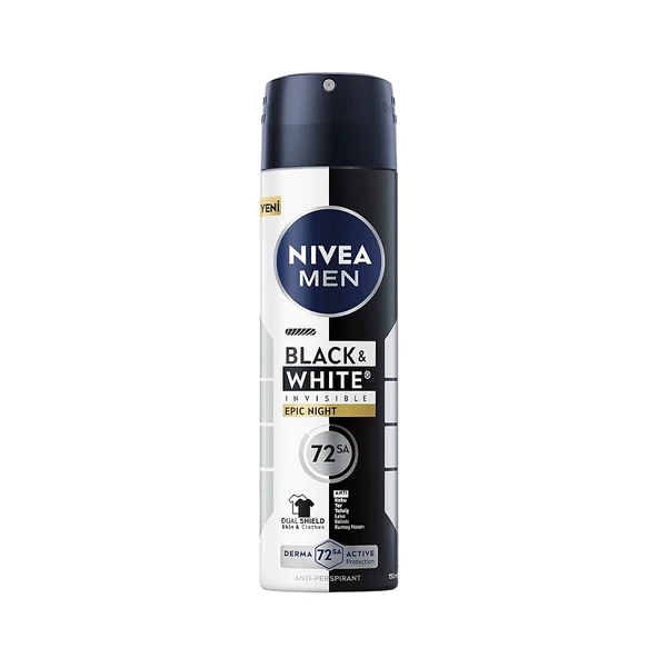 Nivea Black & White Epic Night Deodorant Spray 150 ml ürün görseli 1