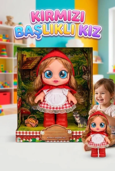 Elissa Masal Anlatan Kırmızı Başlıklı Kız Bebek - 24 cm Sesli Et Bebek - Eğitici Oyun Arkadaşı ürün görseli 1