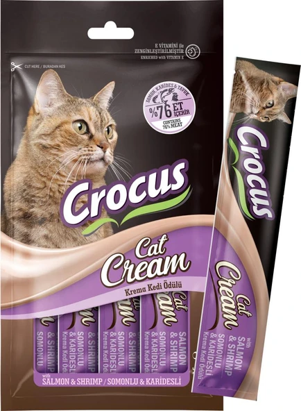 CROCUS Crocus Somonlu Ve Karidesli Krema Kedi Ödülü 4x15g ürün görseli 1