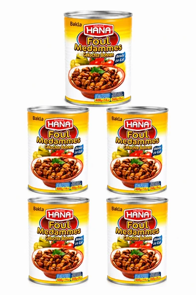 Hana Sade Bakla Konservesi 400 Gr x5 Adet ürün görseli 1