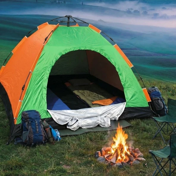 6 Kişilik Otomatik Kurulum Kamp Çadırı – Outdoor Aile, Doğa, Suya Dayanıklı Hızlı Kurulum Çadır 220x250x160 cm (5224) ürün görseli 1
