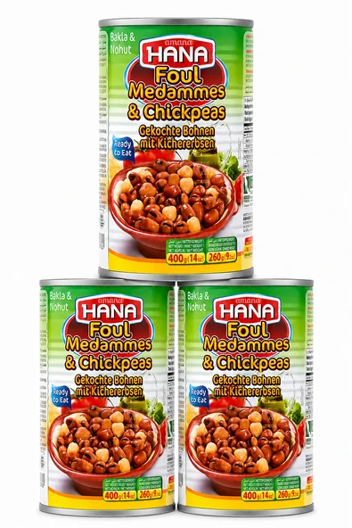 Hana Bakla ve Nohut Konservesi 400 gr X3 ADET ürün görseli 1