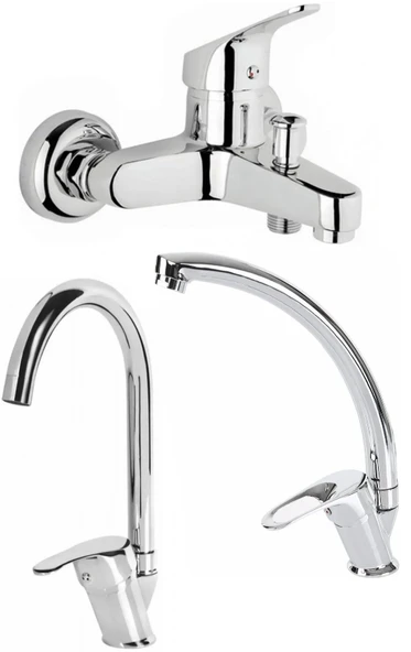 TAIA 3 LÜ BATARYA SETİ(BANYO,LAVABO,EVİYE BATARYASI) ürün görseli 1