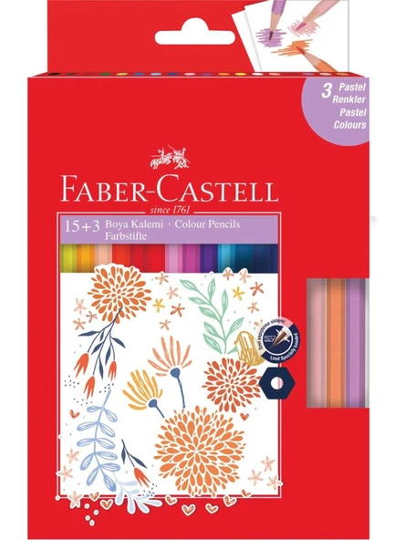 Faber-Castell 15+3 Pastel Renk Boya Kalemi ürün görseli 1