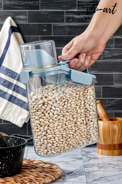 1.8 L Kapaklı Sıvı Toz Deterjan Saklama Kabı Banyo Organizer Çok Amaçlı Saklama Kutusu Mavi ürün görseli 1
