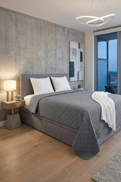 Trend Kırlentsiz Çift Kişilik Pike 200x220 cm Gri ürün görseli 1