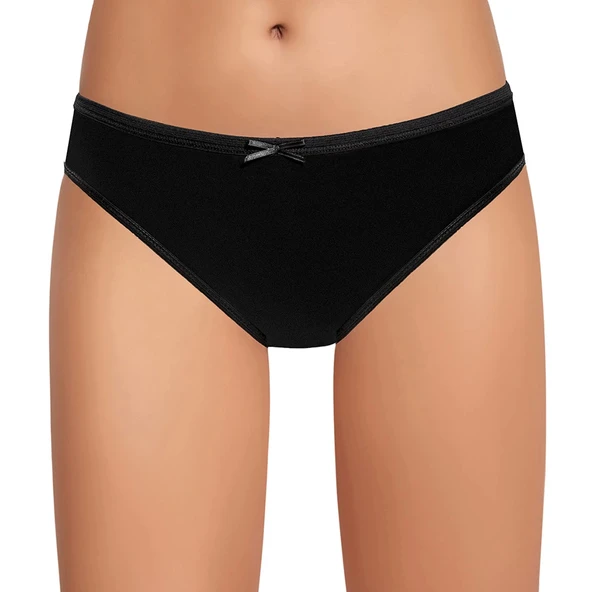 İlke 291 Kadın Fiyonklu Siyah Bikini Külot   M / 40 ürün görseli 1