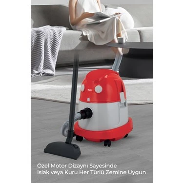 Evia tufan 20 Litre Geniş Hazneli 2200 Watt Islak Kuru Toz Torbalı Süpürge Elektrikli Süpürge ürün görseli 1