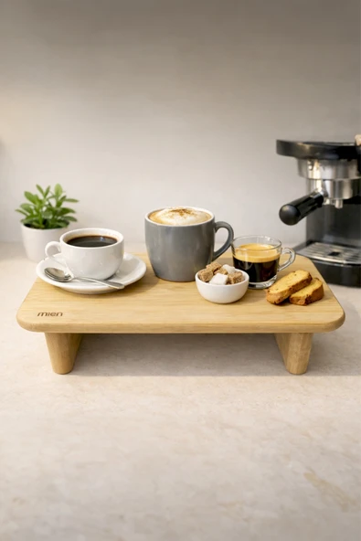 Kitchen Life Bambu Ayaklı Kesme Tahtası ve Sunum Tabağı - Sunumluk Kahverengi ürün görseli 1