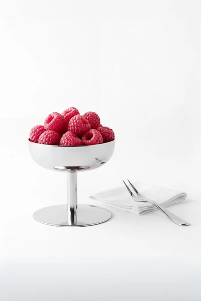 Kitchen Life Stainles Steel Ayaklı Sunumluk Paslanmaz çelik Çereszlik Kase Gümüş ürün görseli 1