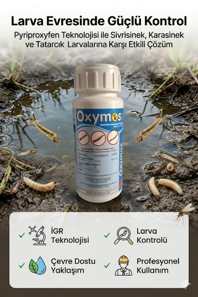 Oxymos 20 EC 100 ml Sivrisinek ve Karasinek Larva İlacı - Kesin Çözüm (Sağlık Bakanlığı Onaylı) ürün görseli 1