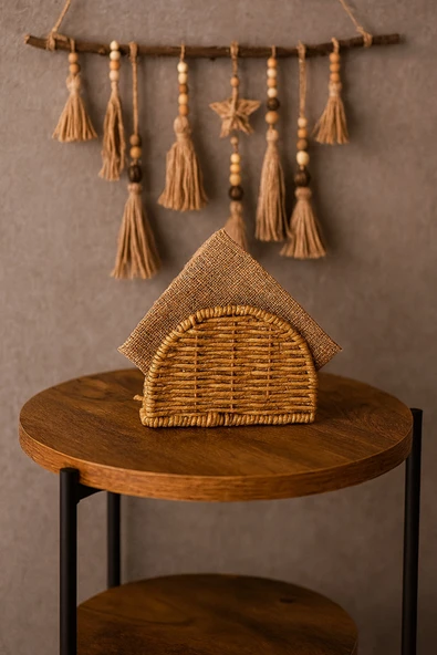 Kitchen Life Rattan Oval Hasır Peçetelik kahverengi ürün görseli 1